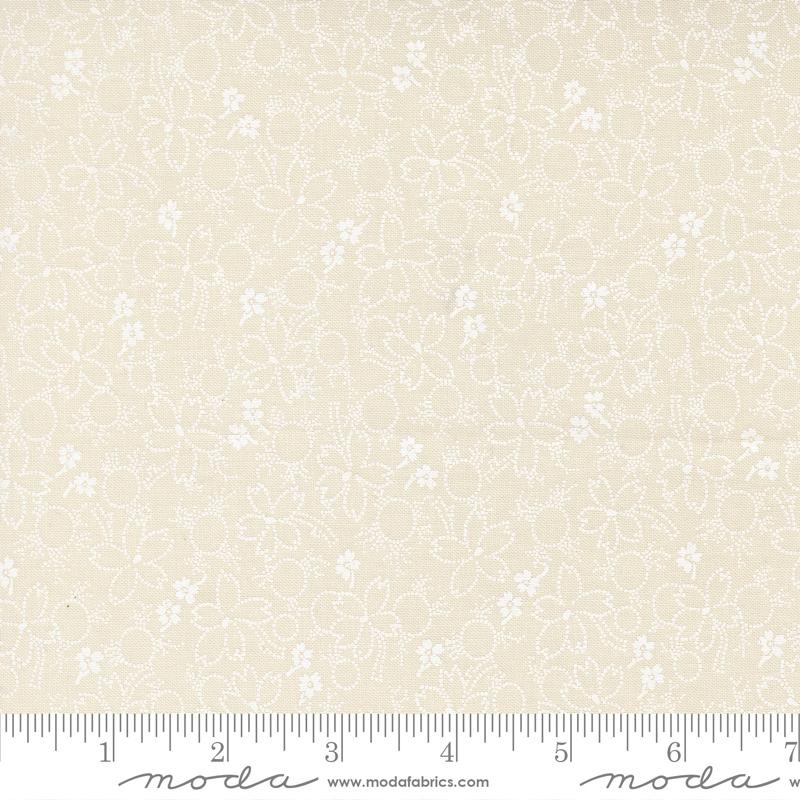 Bomull - Arabesque Whisper Angel - Blomster offwhite krem