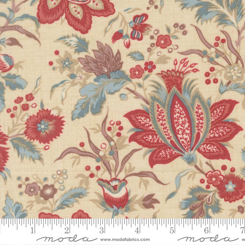 Bomull - Fleur De Paris Pearl- Blomster Beige