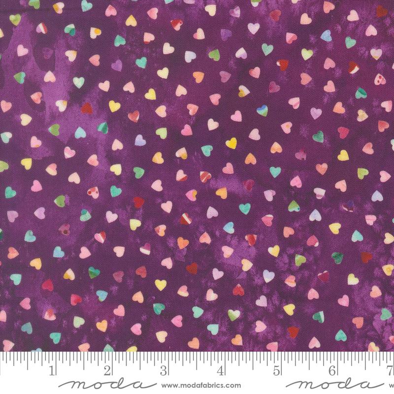 Bomull - Fleur The Love, hjerter, Lilla