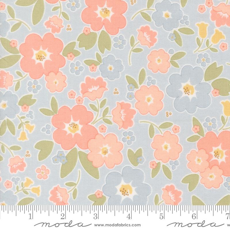 Bomull - Handmade Sweetness Blomster Blå
