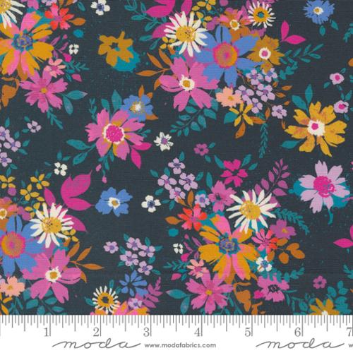 Bomull - Maeve Multi Blomster, Blå
