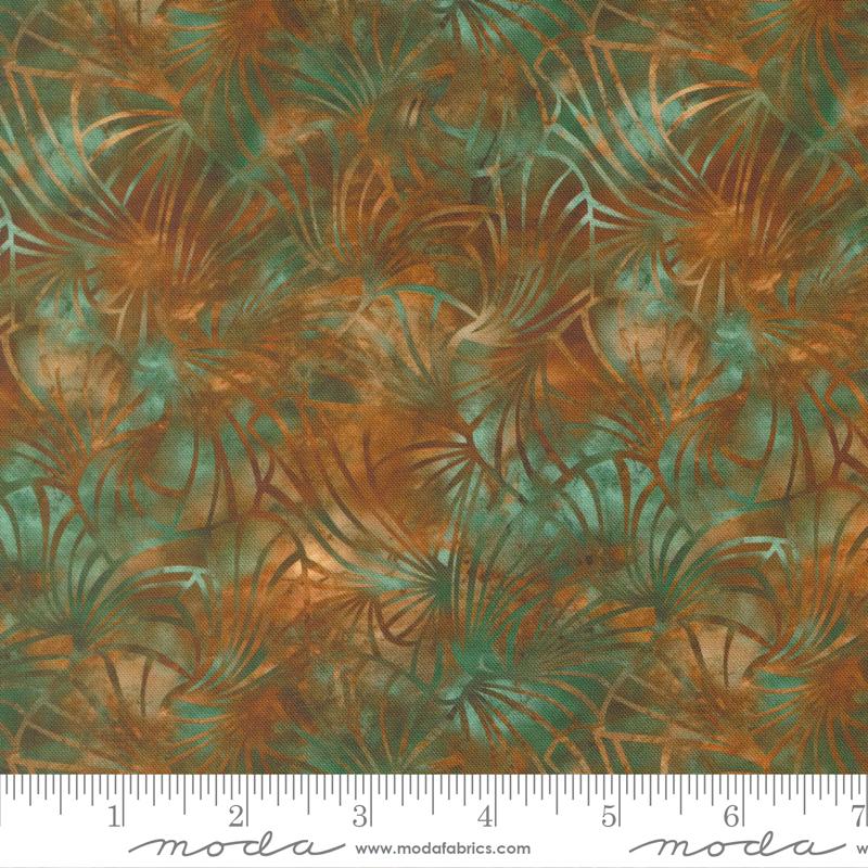 Bomull - Moda Tranquil Patina Glolden blomster