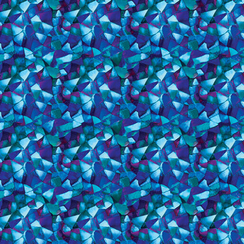 Bomull - Mosaikk, Blå