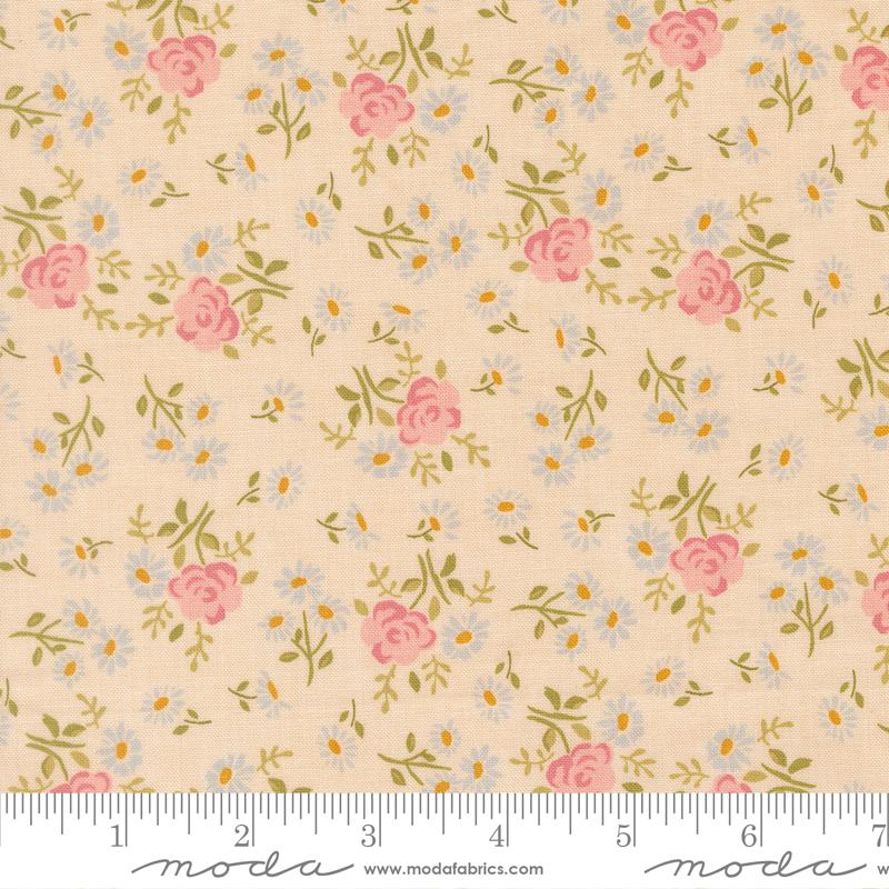 Bomull - My Secret Garden Cloud blomster offwhite