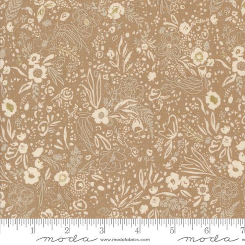 Bomull - Foraged Found små blomster beige