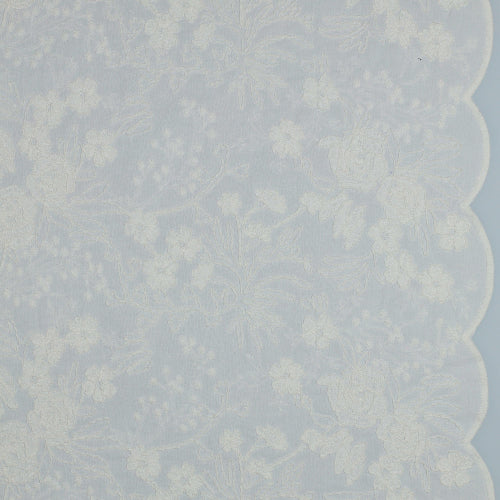 Bomull Voile - Broderi Blomster
