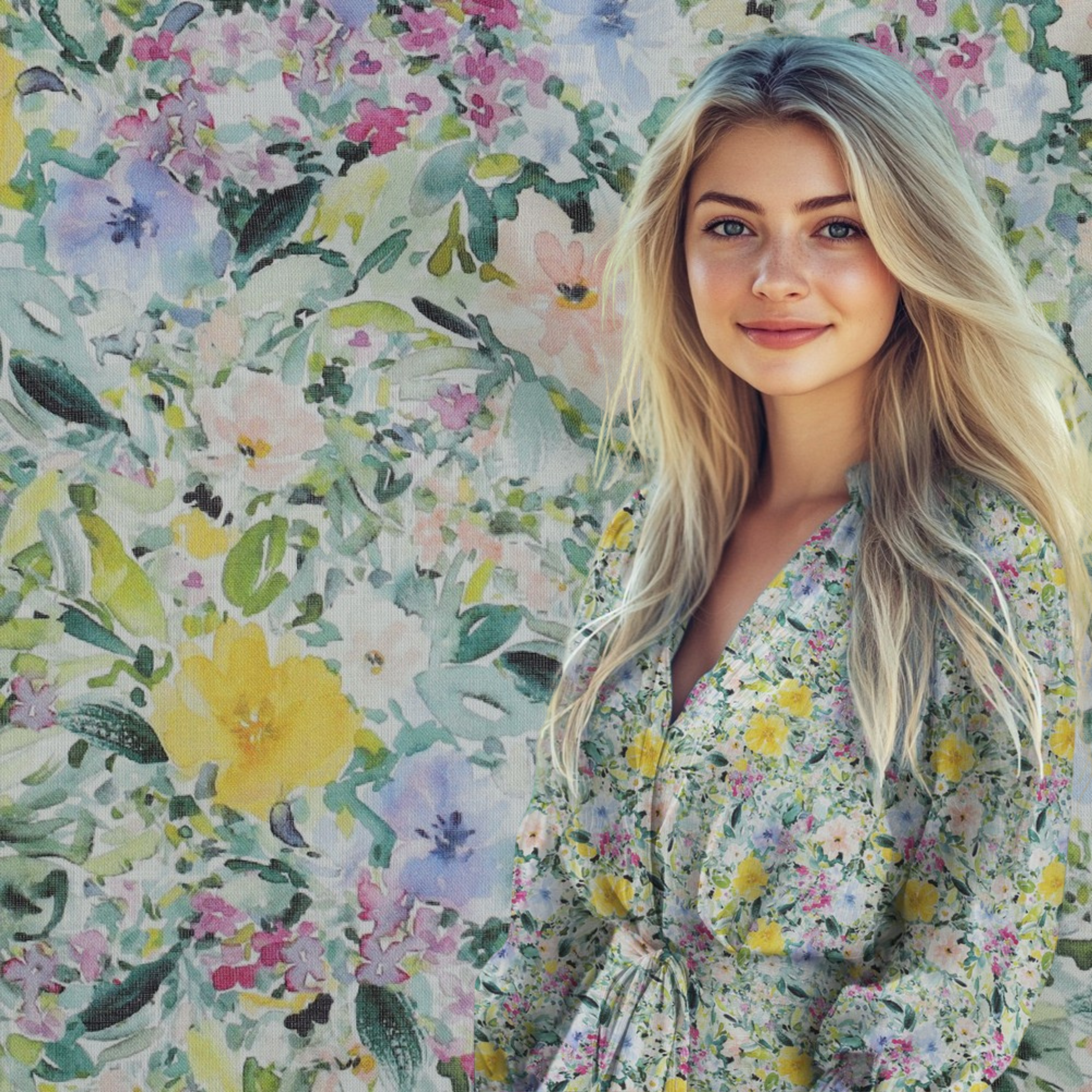 Bomull Voile - Sommer Digital Blomster