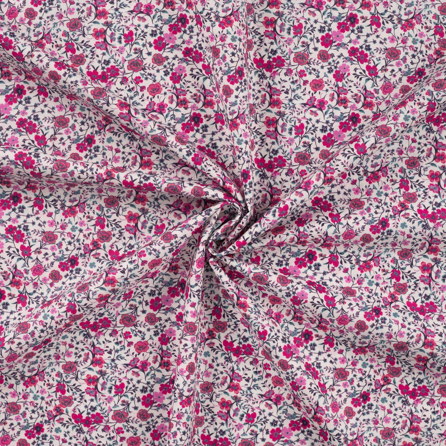 Bomull Voile - små blomster rosa
