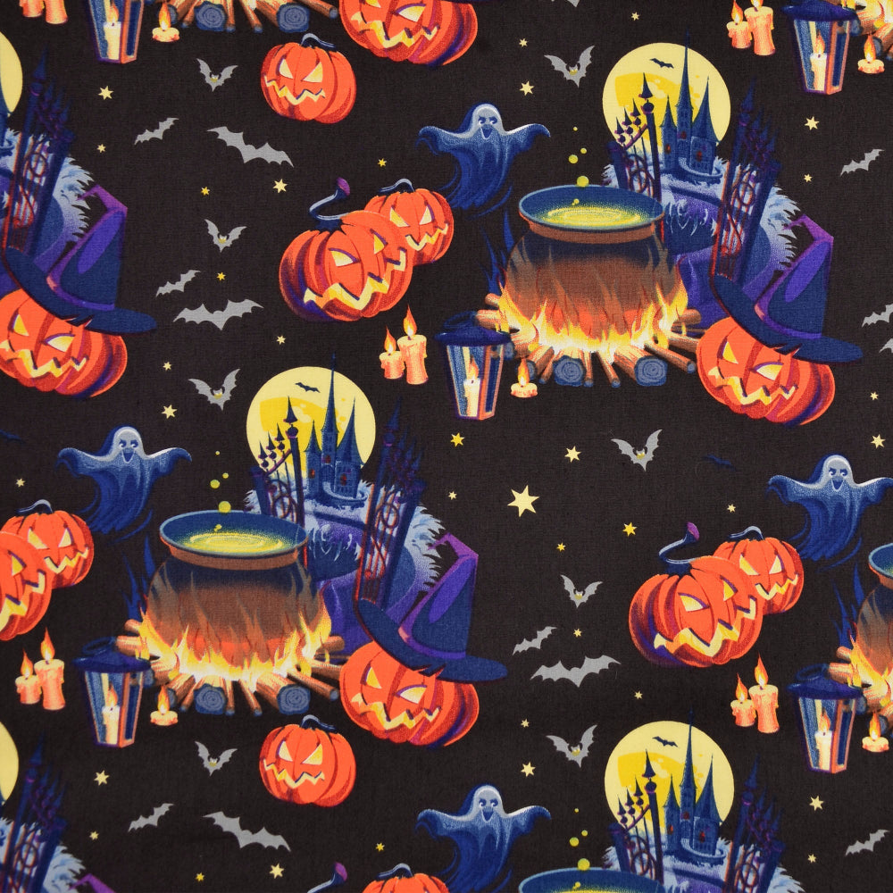 Bomull poplin - Boo Midnight Gresskar