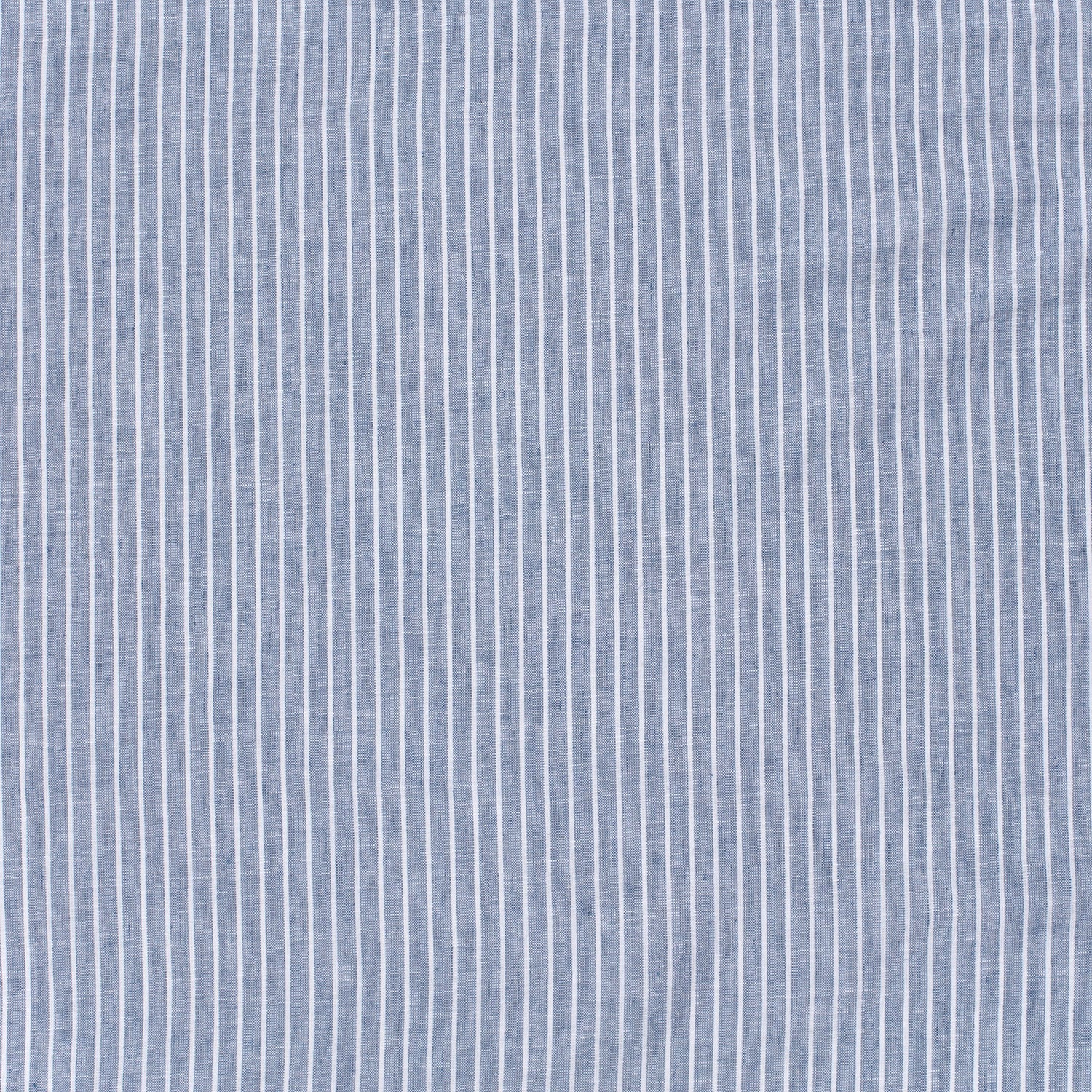 Chambray Lin Bomull - Striper, blå