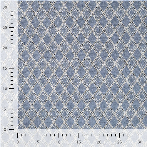 Chambray med Broderi - Diamanter
