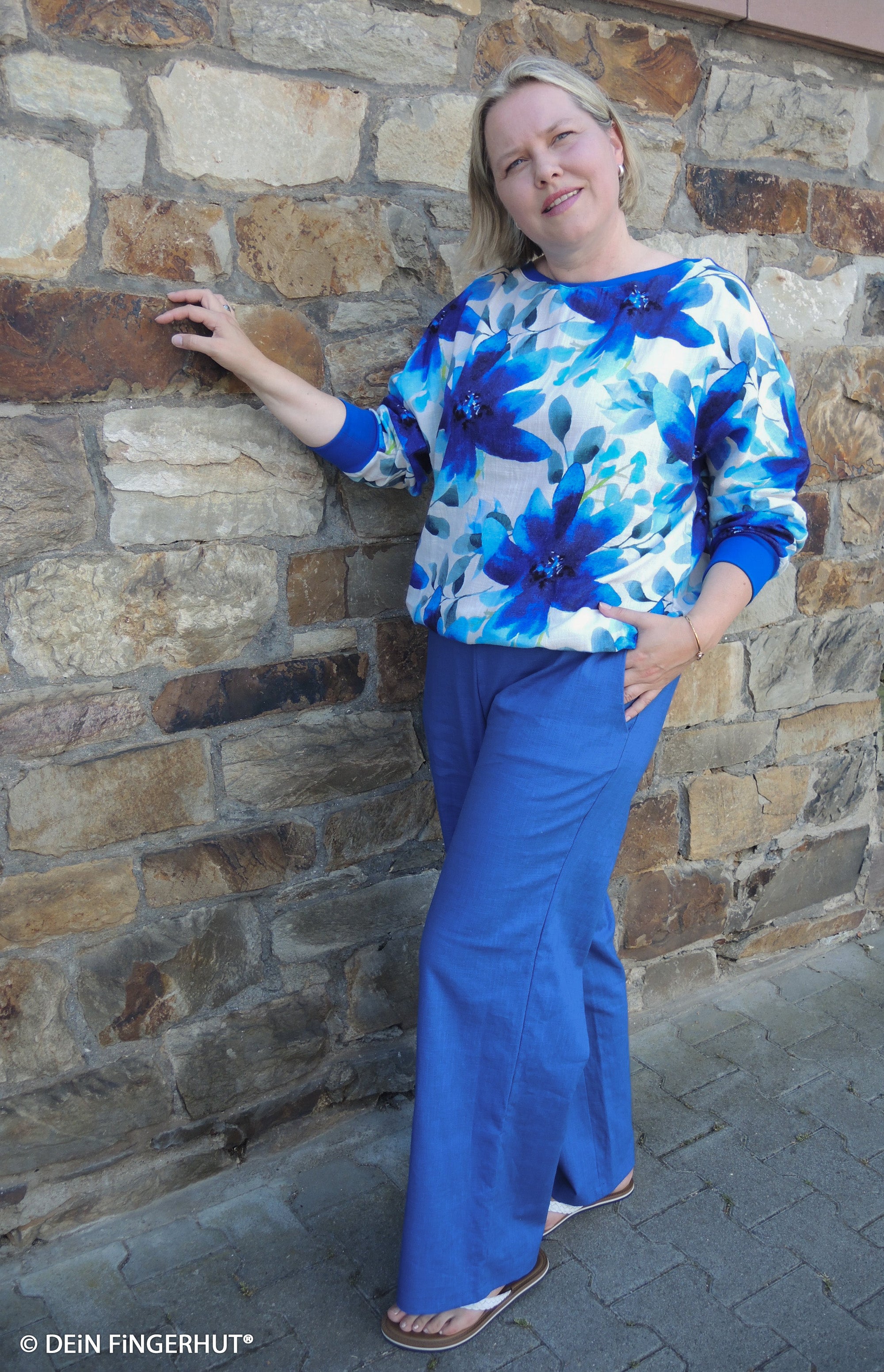 Musselin - Haren Stor blomster