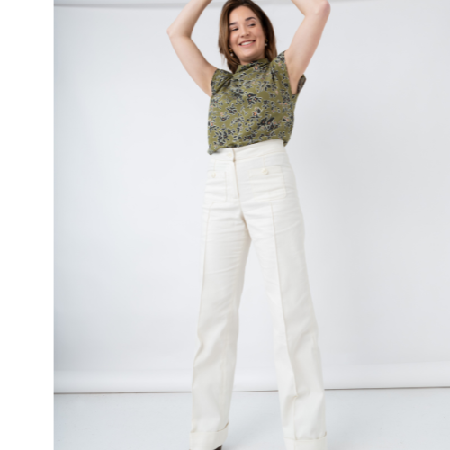 Denim/Jeans med litt Stretch - Hvit