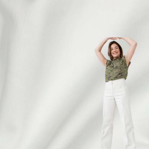 Denim/Jeans med litt Stretch - Hvit