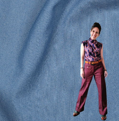 Denim/Jeans med litt Stretch - Lys Blå