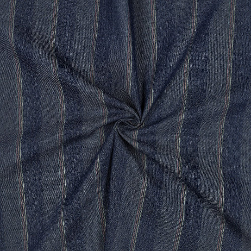 Denim/Jeans viskose Stripet -Mørk blå