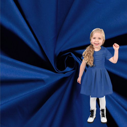 Fast Bomullspoplin, Kongeblå
