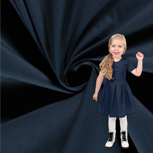 Fast Bomullspoplin, Marineblå