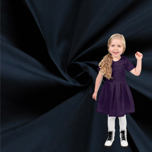 Fast Bomullspoplin, Midnatt Blå