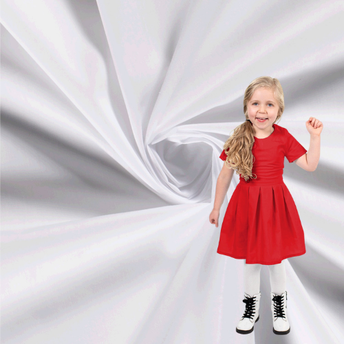 Fast Poplin i bomullsblanding, Hvit