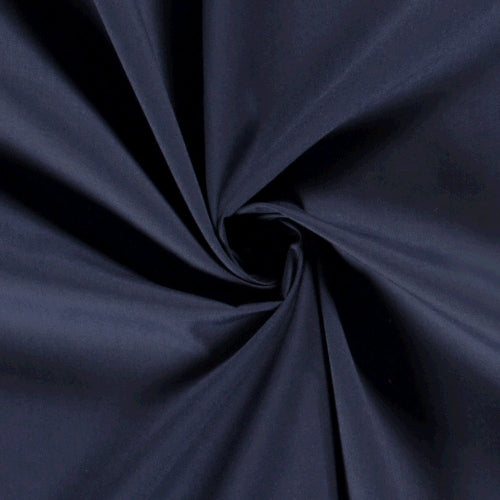 Fast Poplin i bomullsblanding, Marineblå