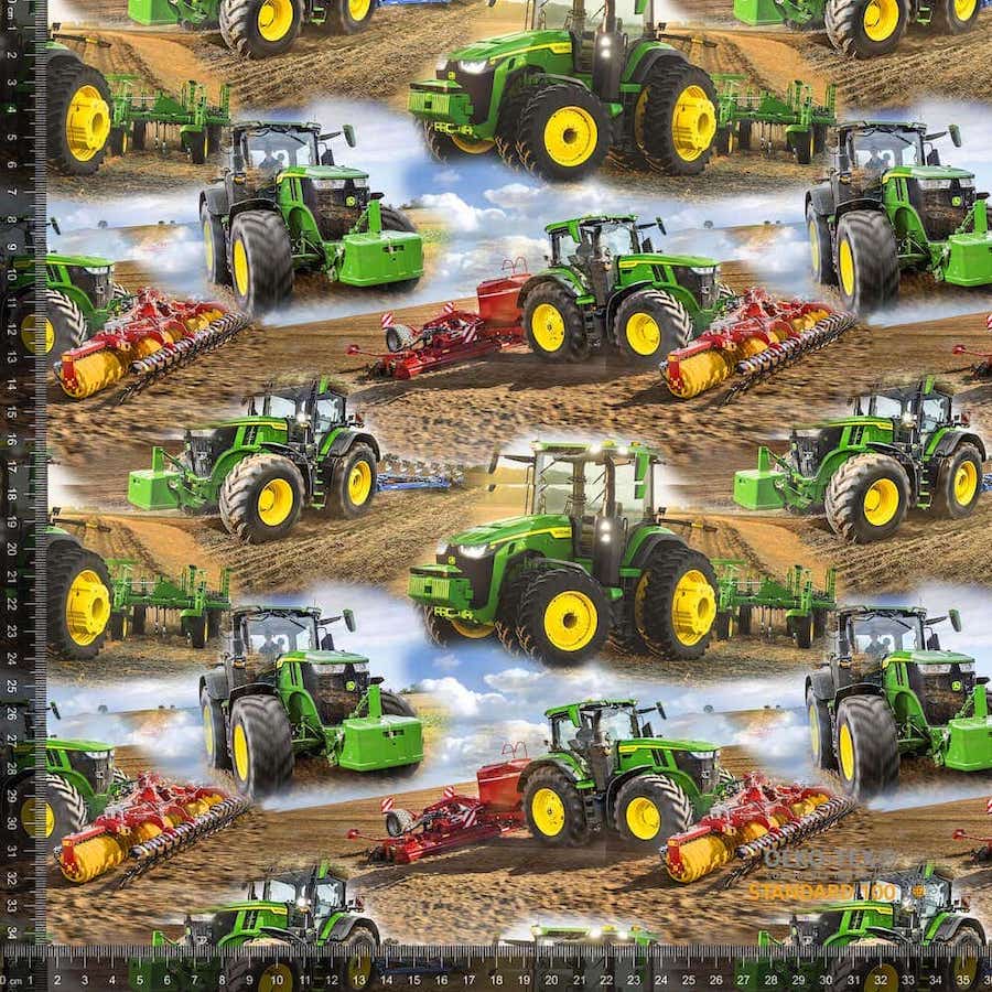 French terry Digital med traktorer