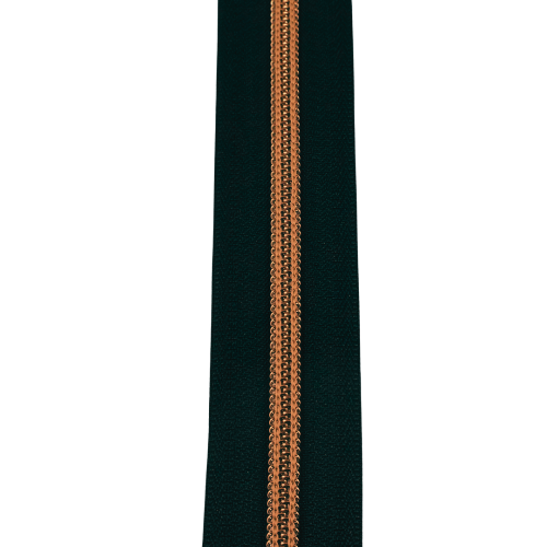 Glidelås #5 - Svart med Kobber - 2,7m