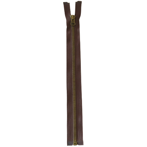 Glidelås Delbar 60cm, Metall, Brun