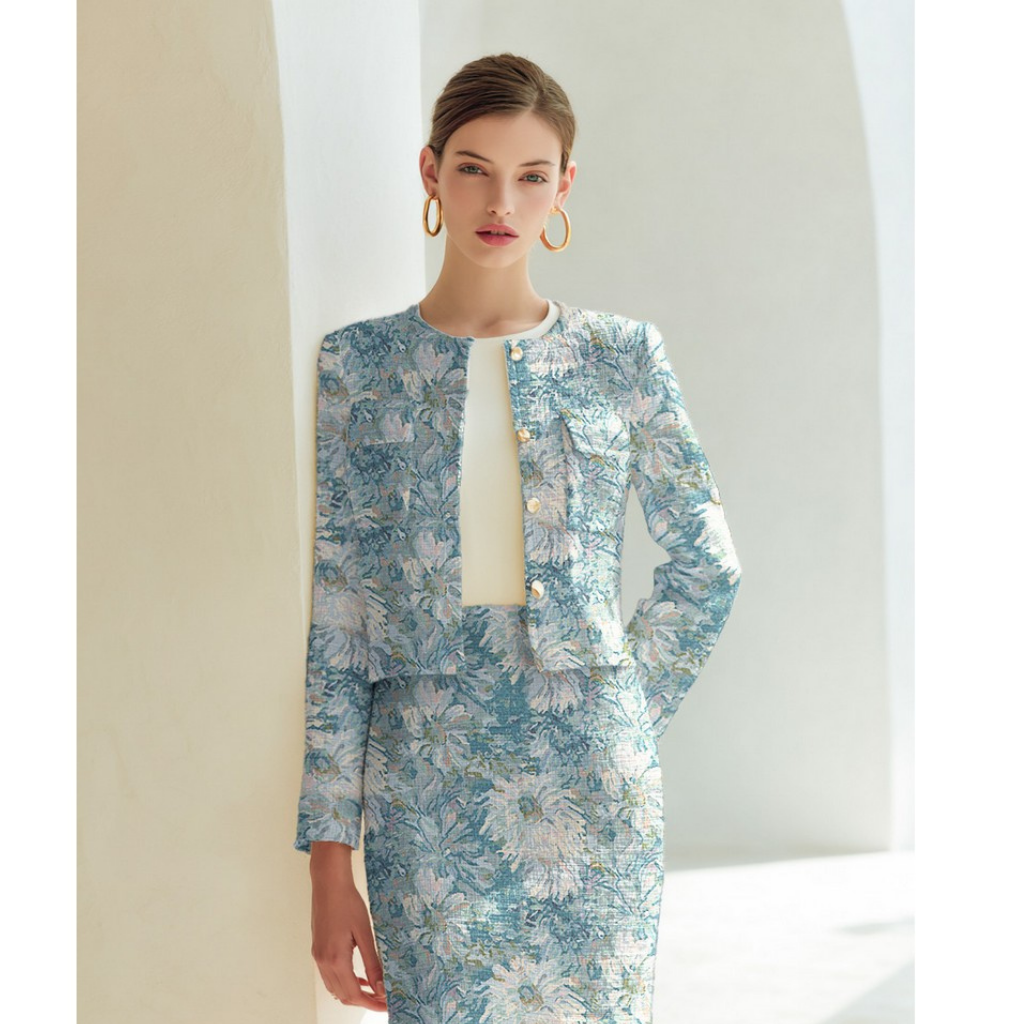 Gobelin - Blomster lys blå