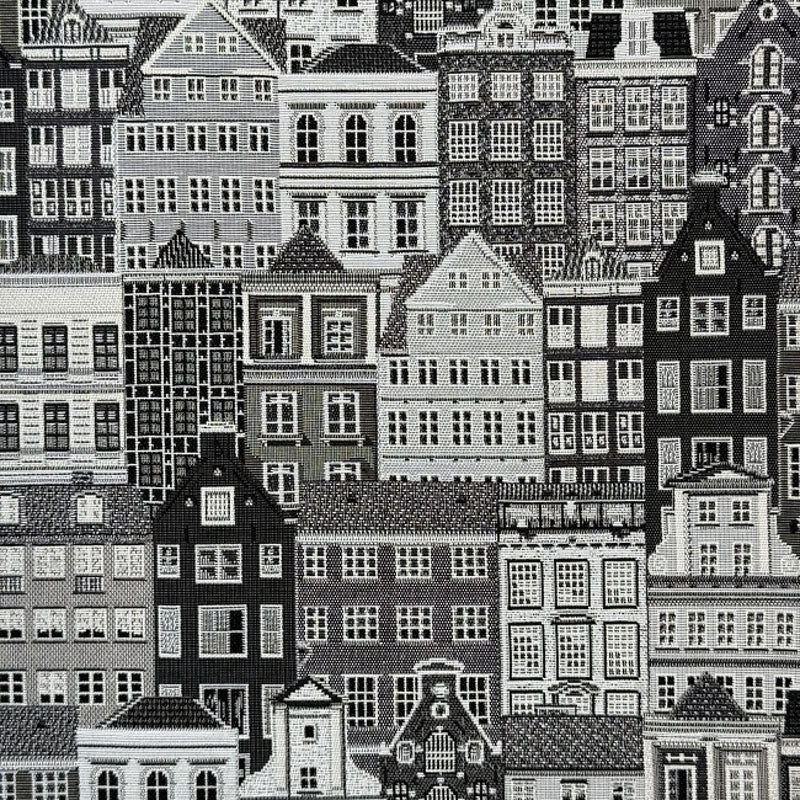 Gobelin - by hus svart og hvit