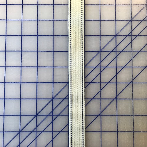 Syntetisk Webbing (25mm), Natur med Svart Stikning
