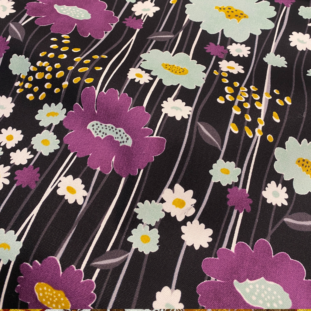 Japansk Kanvas - Lilla Blomster