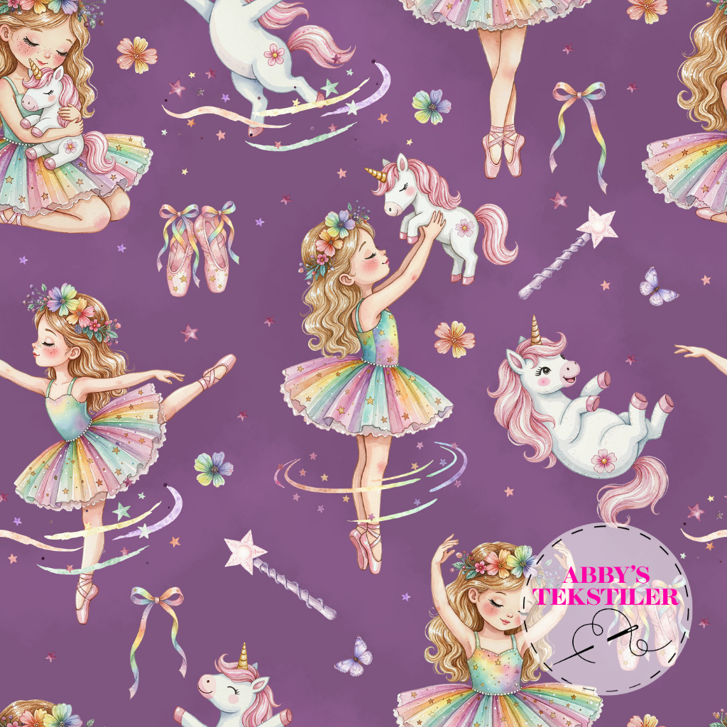 Jersey - Dansing Bellerina og Enhjørninger, Lilla