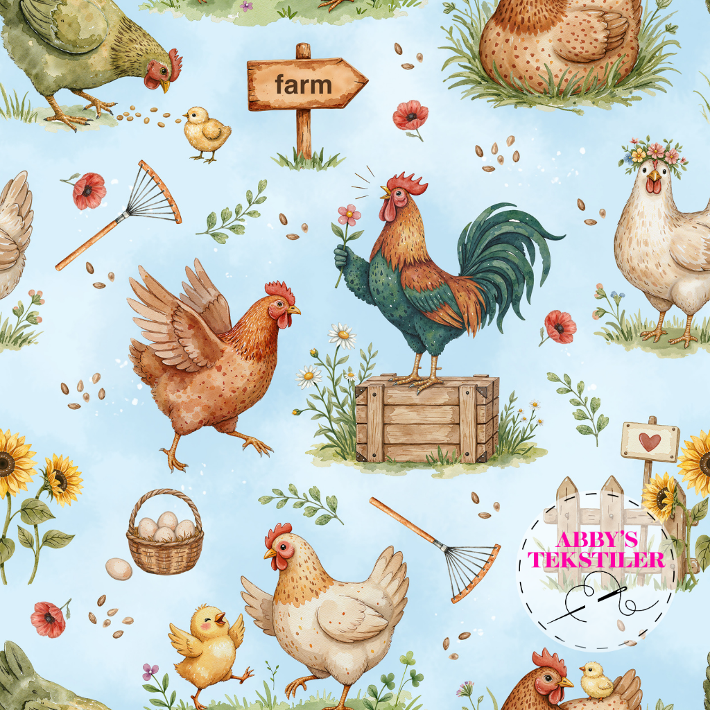 Jersey - Gårdsdyr lysblå