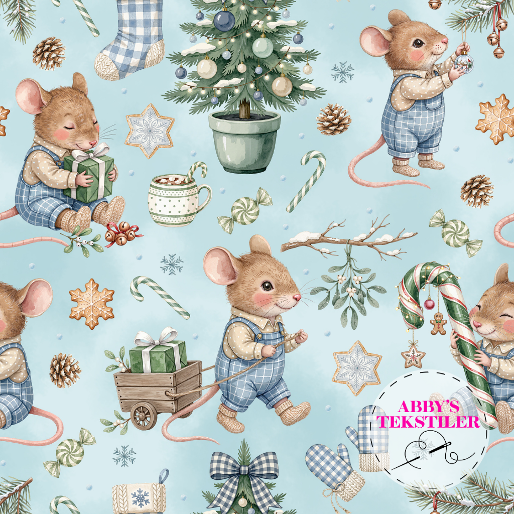 Julemus og Gave lys mint