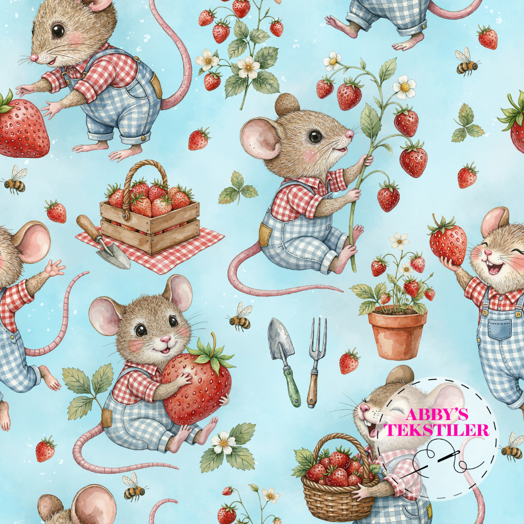 Jersey - Mus og Jordbær, Blå