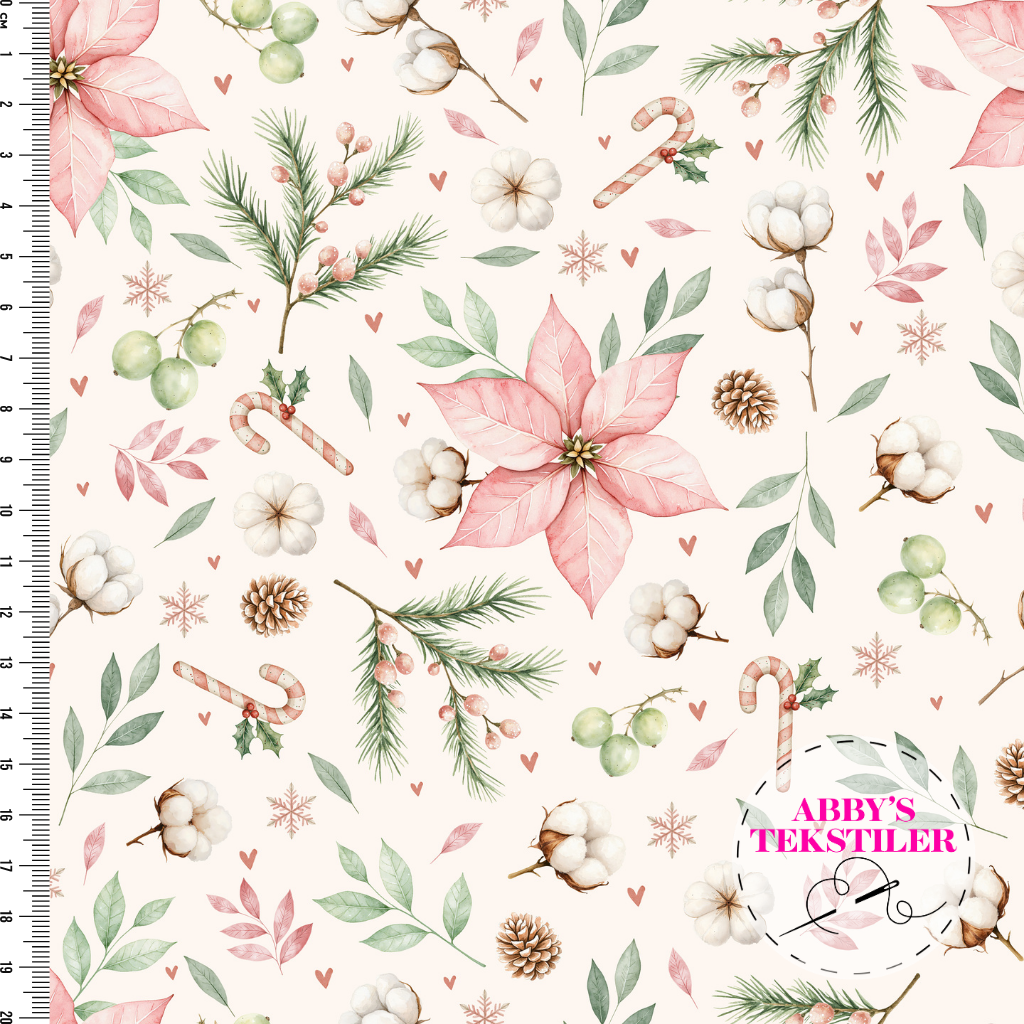 Jersey - Rosa Julestjerner, Krem