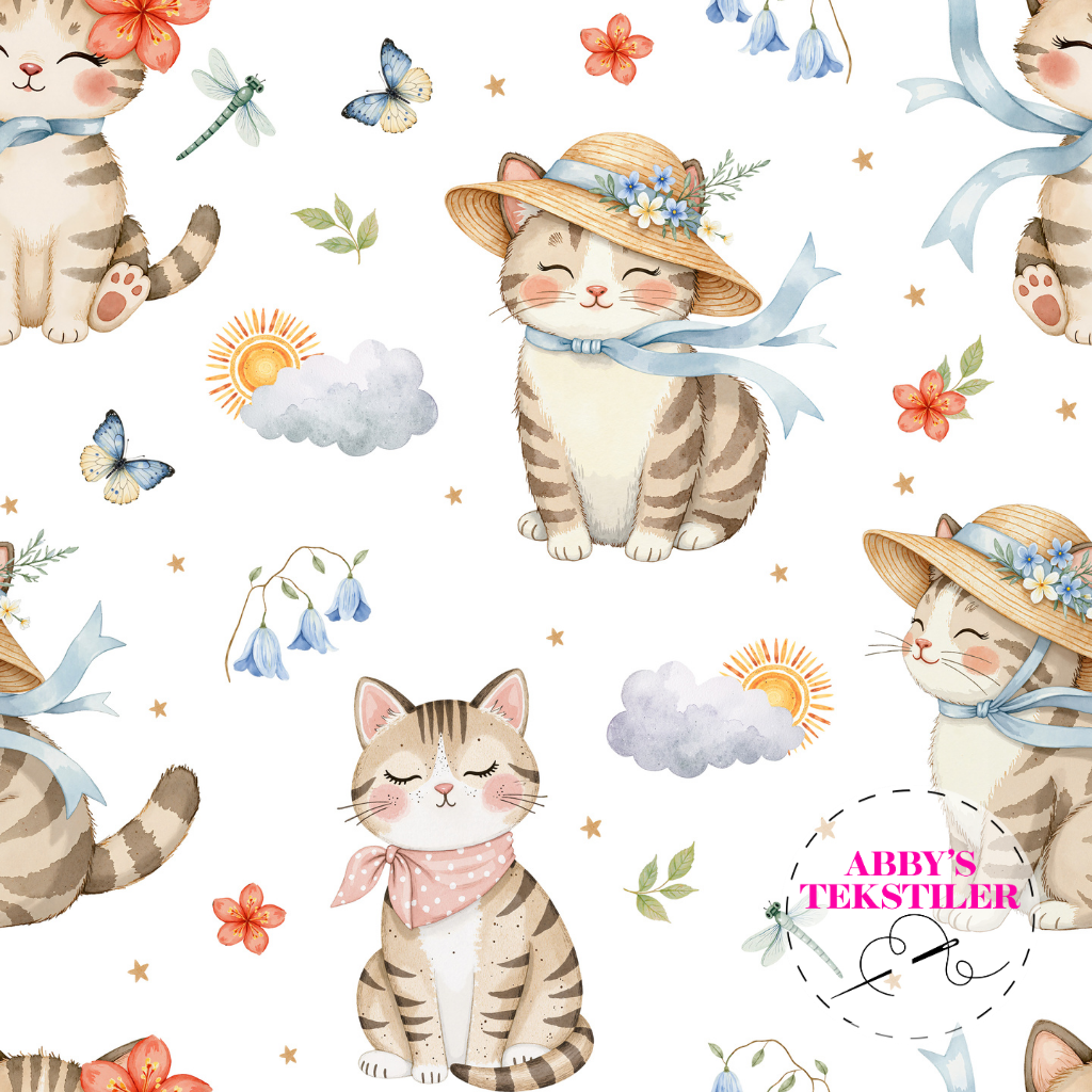 Jersey - Søt katt hvit