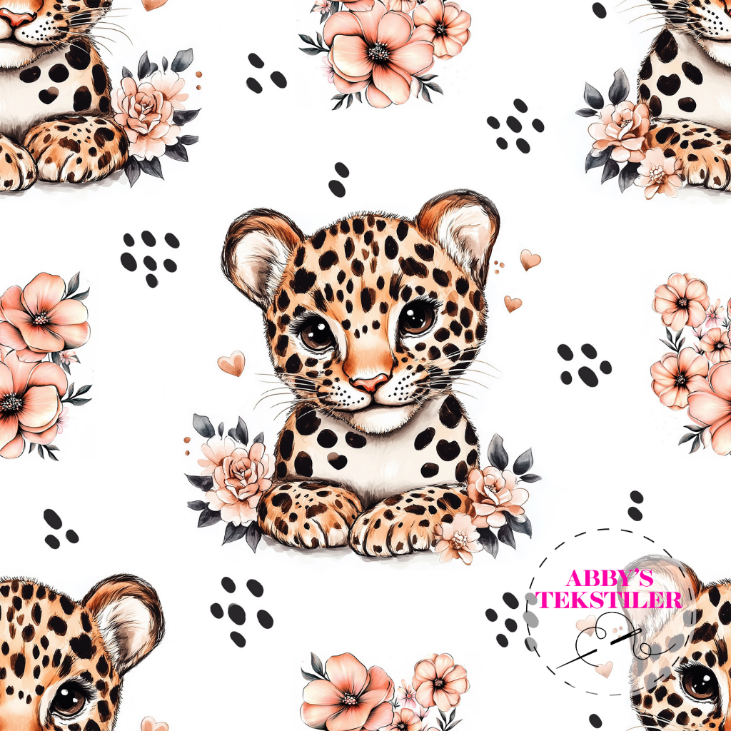 Jersey - Blomster og Leopard