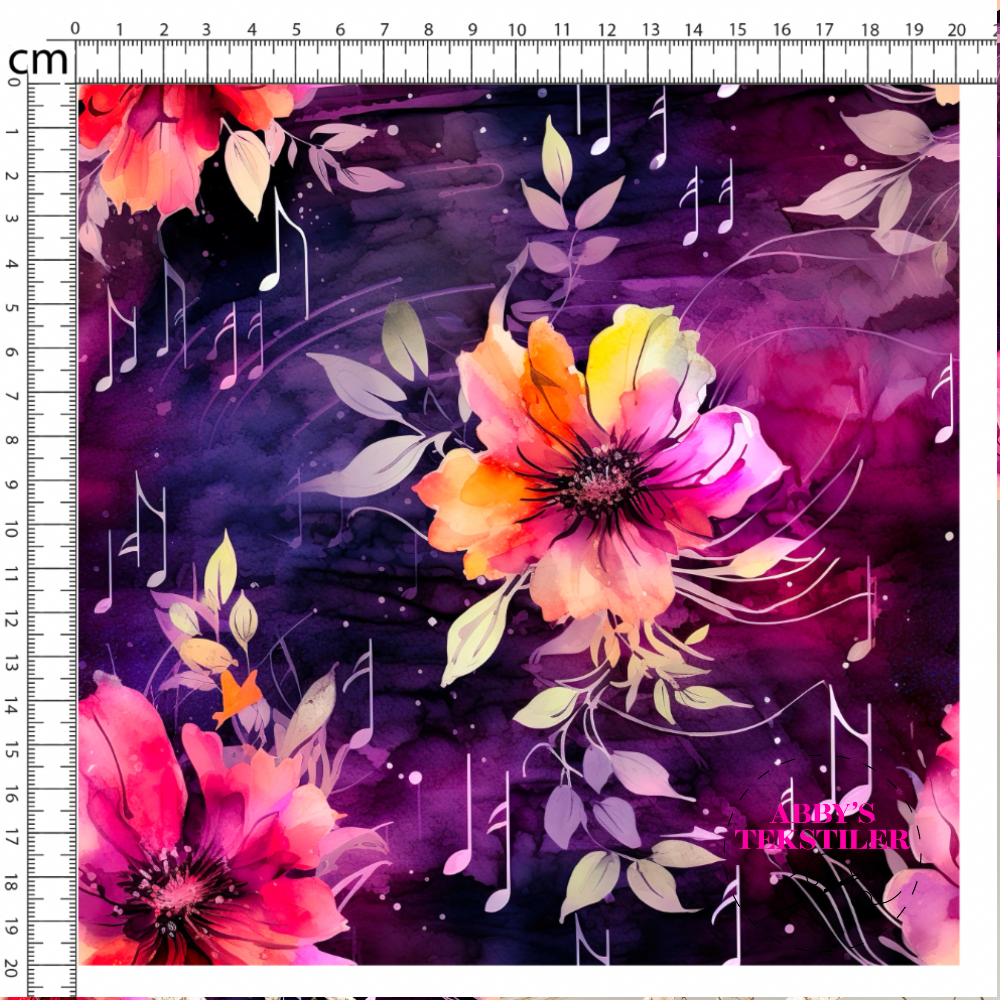 Jersey -Blomster og noter