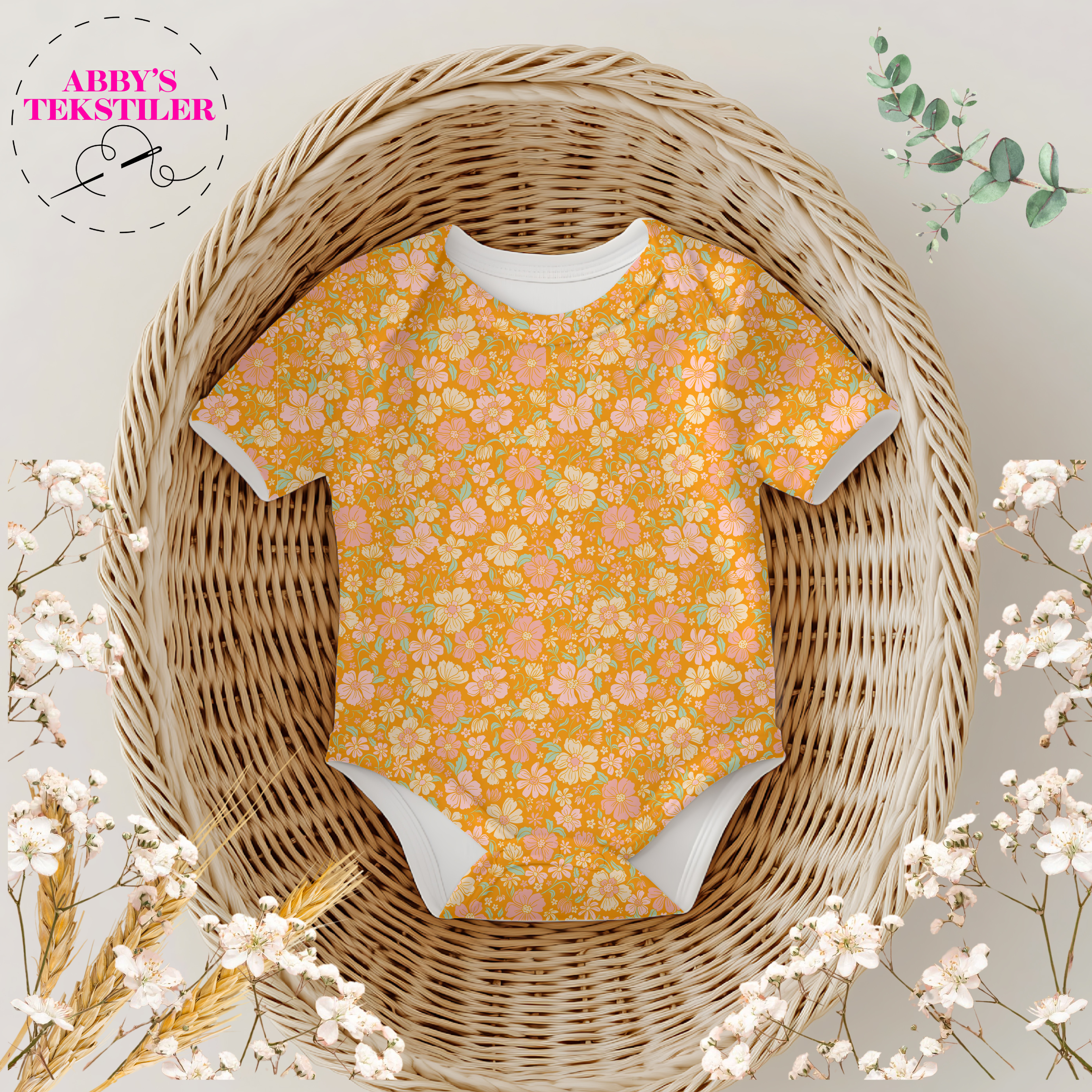 Jersey - Annabella Blomster oransje
