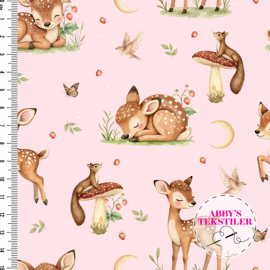 Jersey - Bambi og sommerfugler rosa