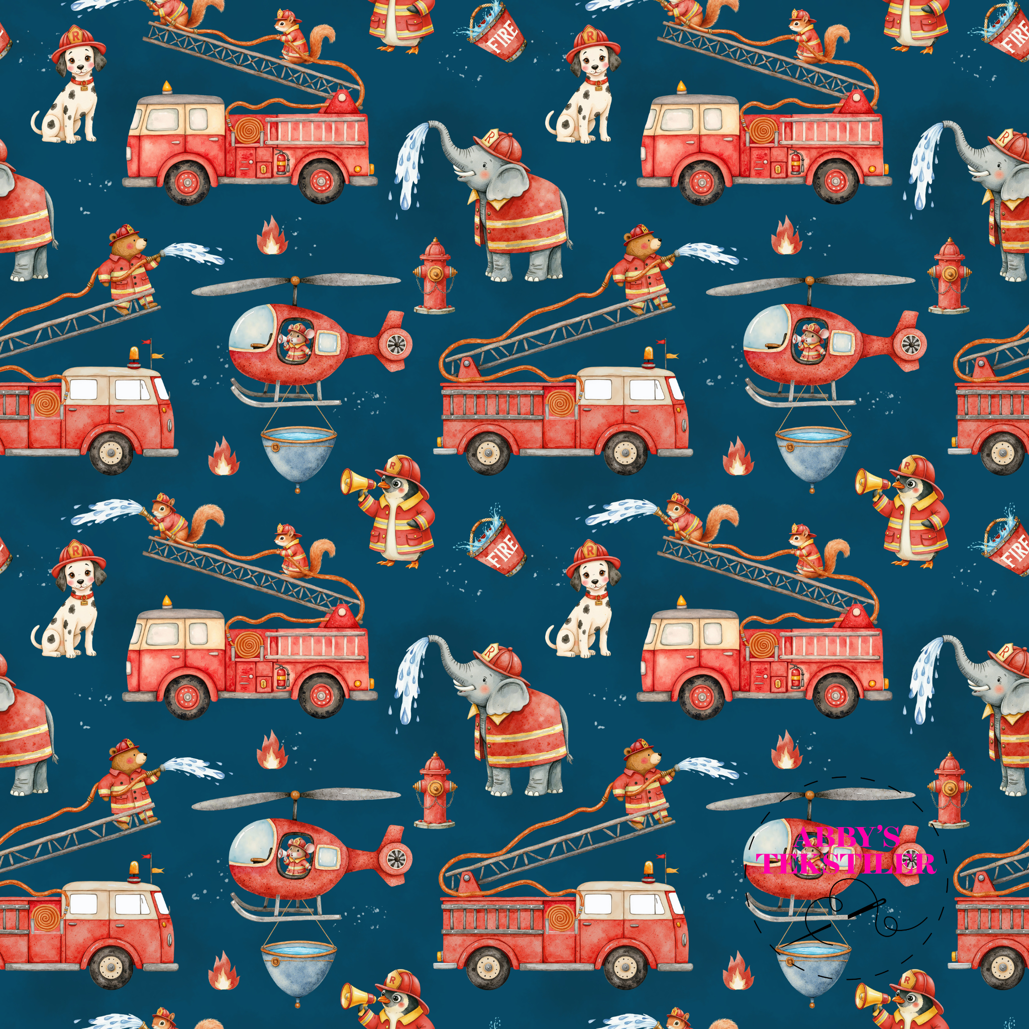 Jersey - Brannbil og Dyr, Petroleumsblå