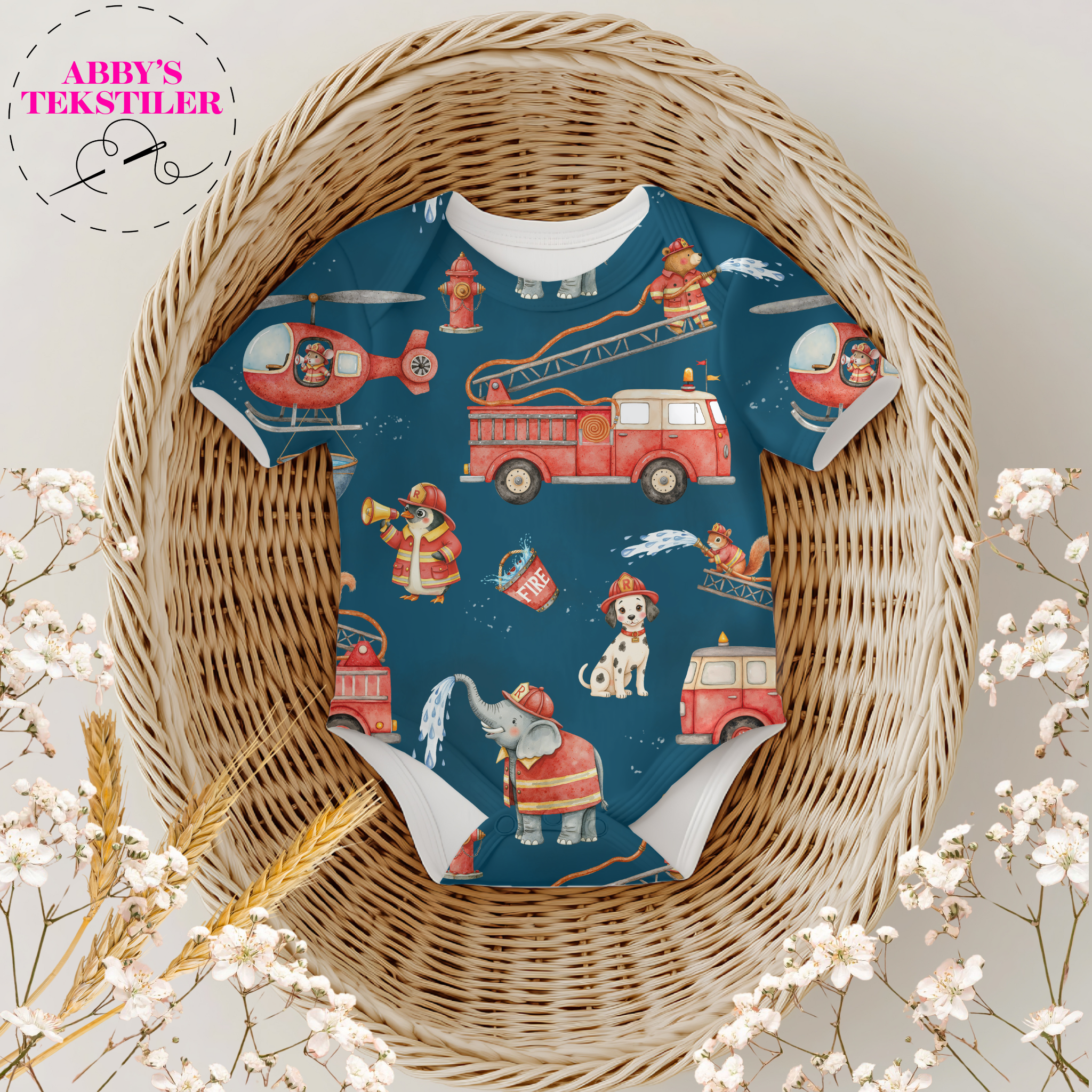 Jersey - Brannbil og Dyr, Petroleumsblå