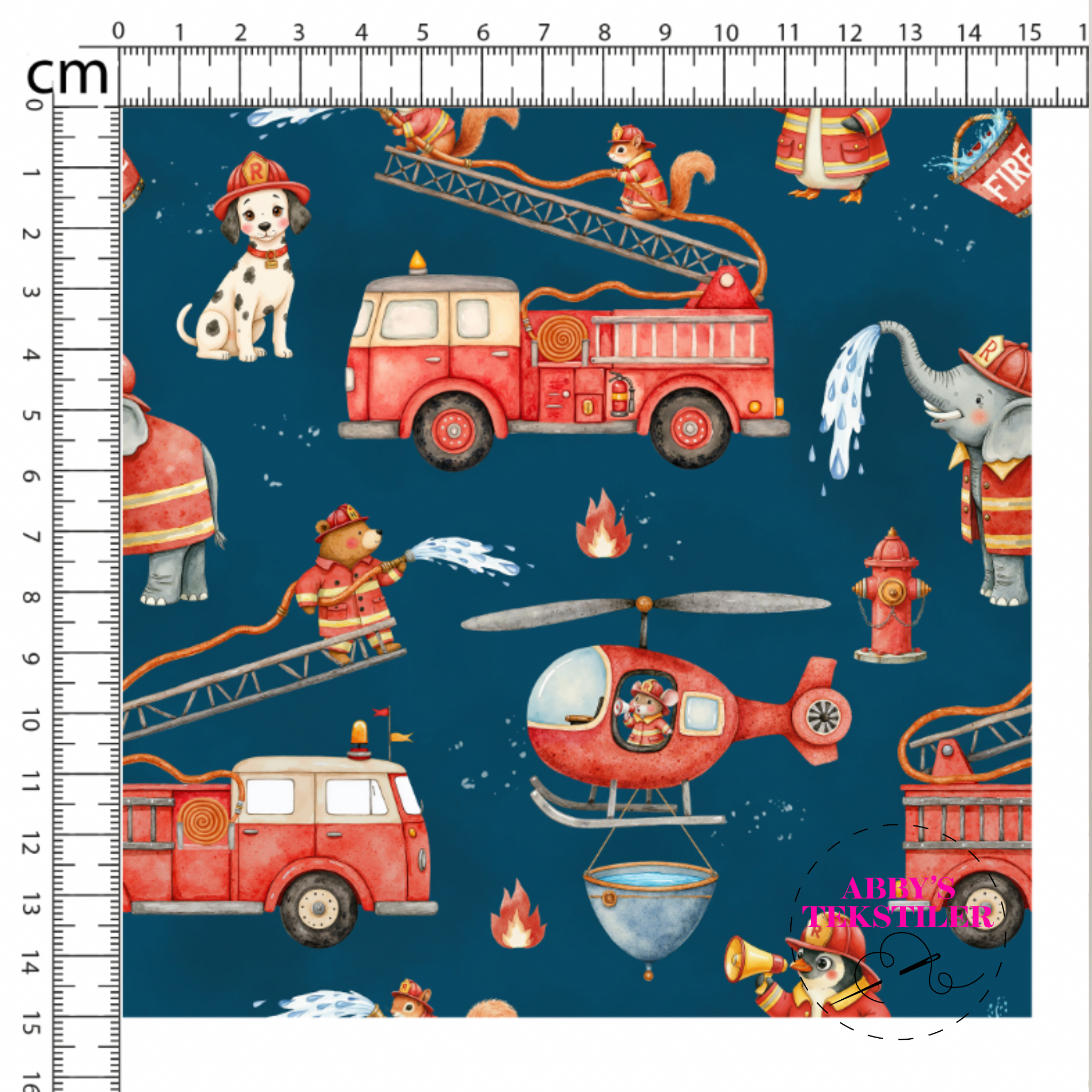 Jersey - Brannbil og Dyr, Petroleumsblå
