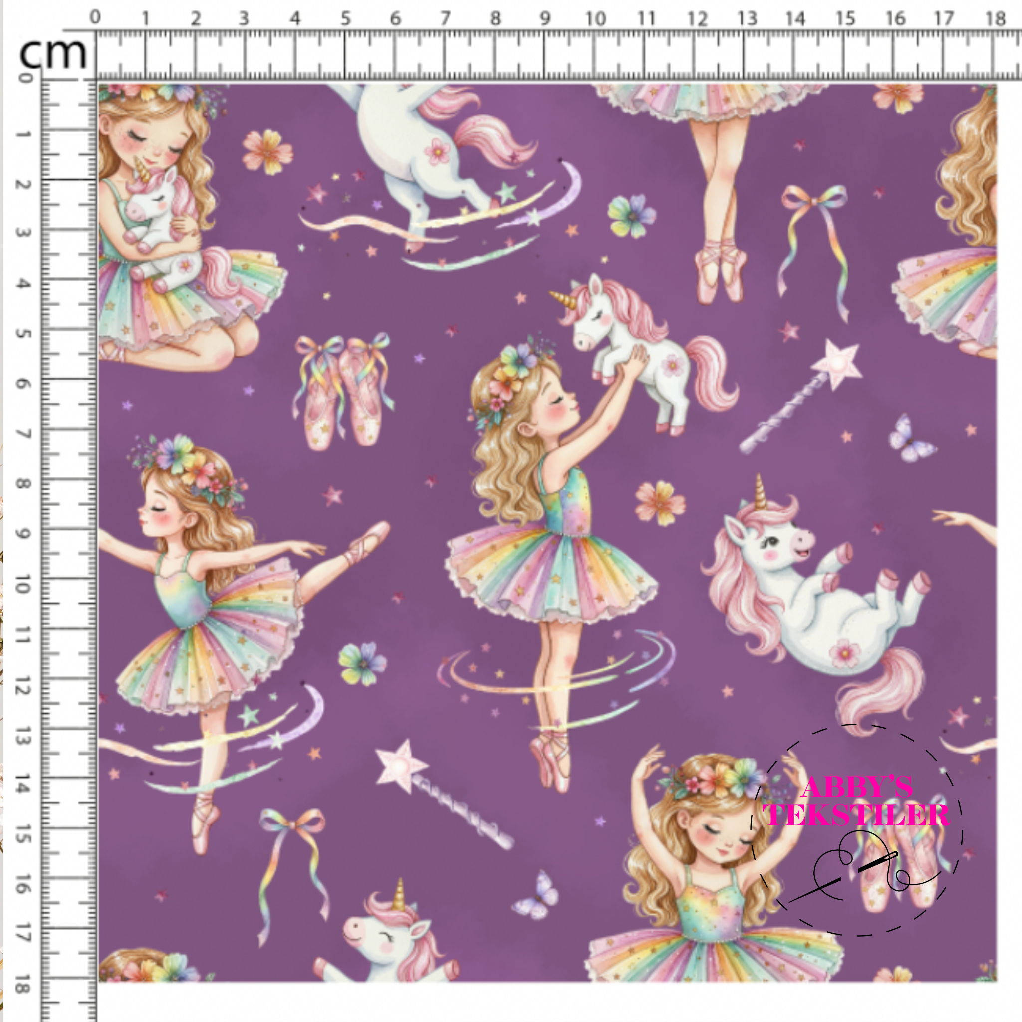 Jersey - Dansing Bellerina og Enhjørninger, Lilla