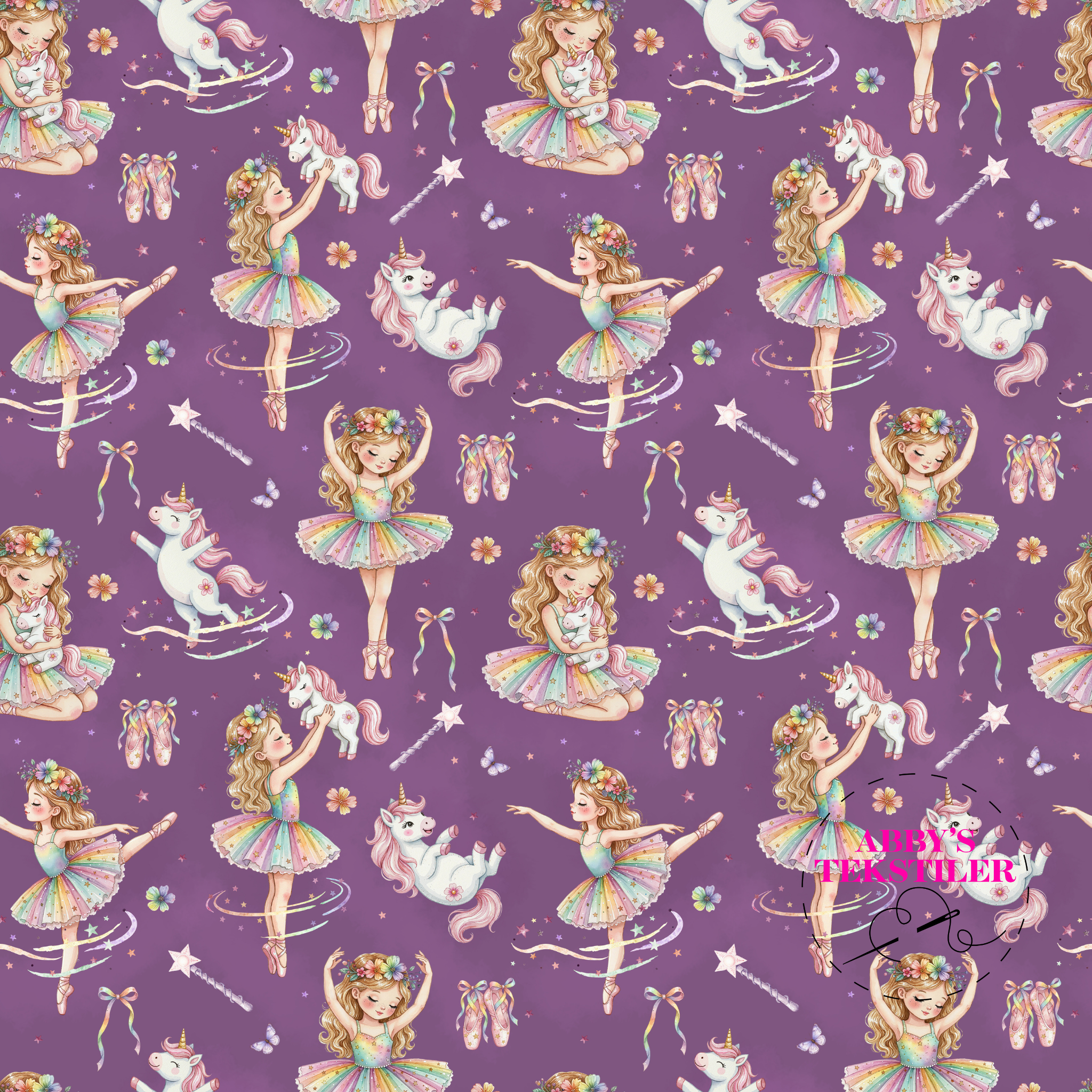 Jersey - Dansing Bellerina og Enhjørninger, Lilla