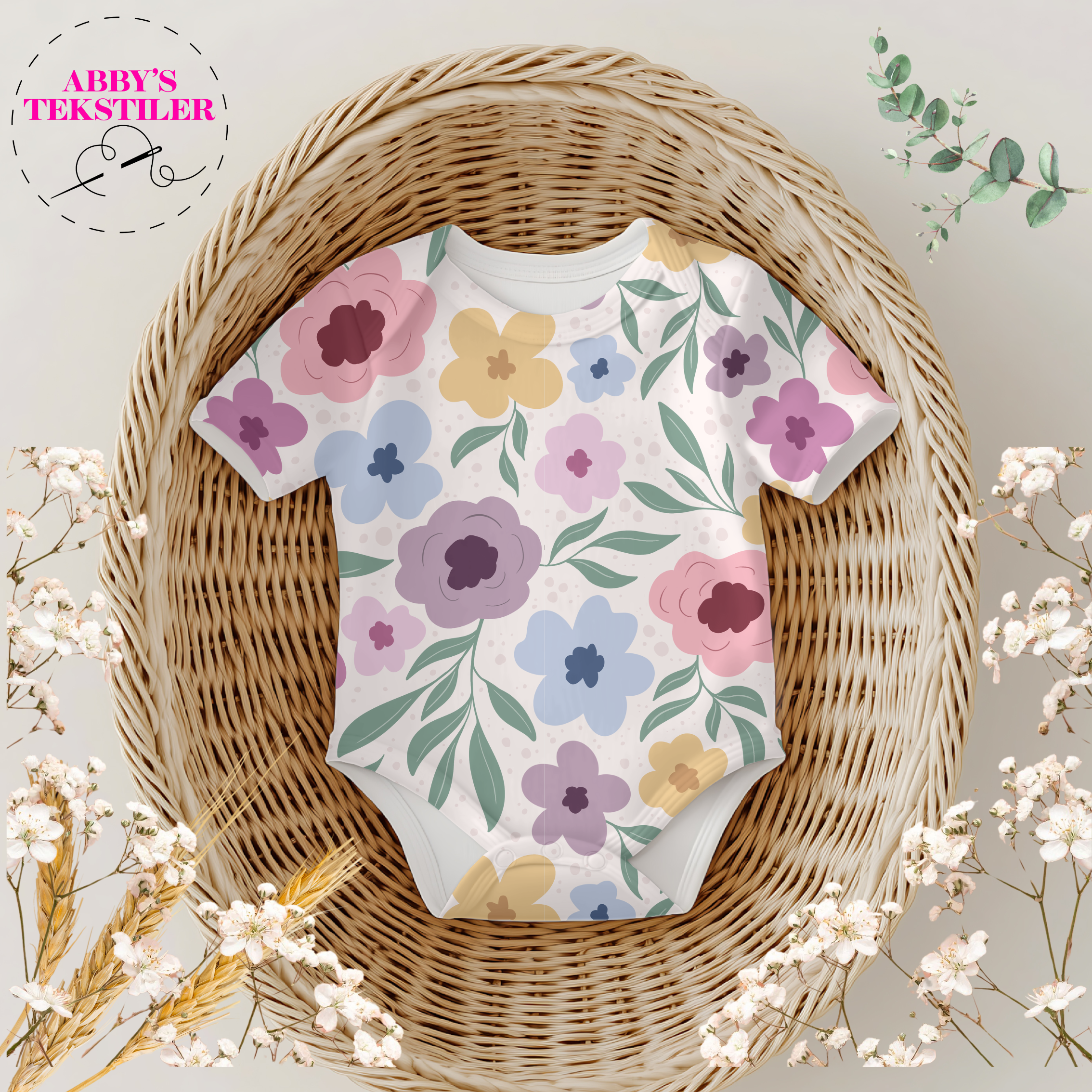 Jersey - Ingrid blomster pastel