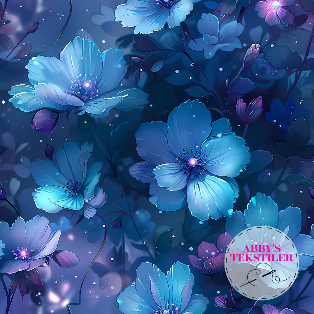 Jersey - Magiske Blomster, Blå
