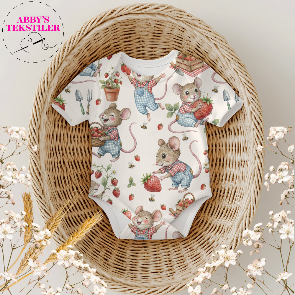 Jersey - Mus og Jordbær offwhite